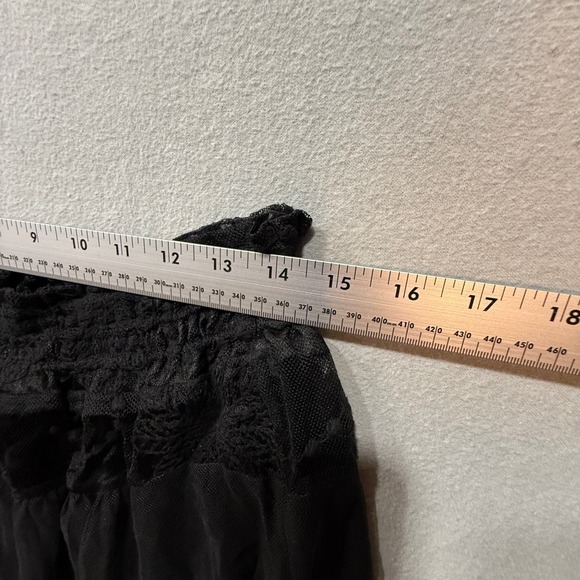 Forbidden Black Lace Sheer Mesh Overlay Dark Romantic Goth Skirt Women L - Picture 4 of 12